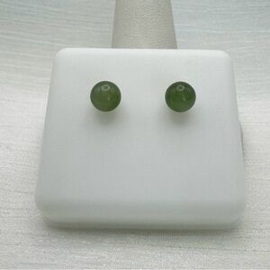 Green Jade Stud Earring